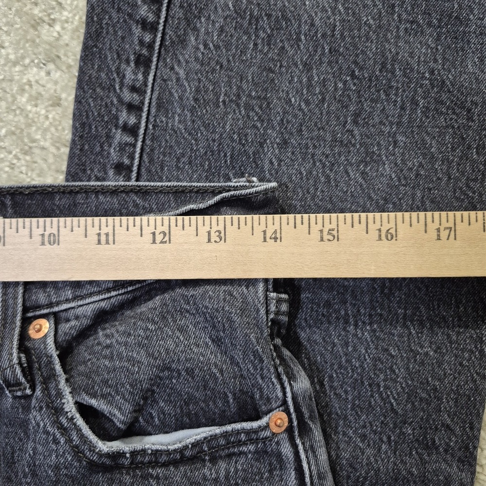 Levis Premium Jeans Ribcage Straight Ankle Womens 27/27 Black Relaxed 90s Mom - Picture 6 of 14